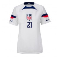 Echipament fotbal Statele Unite Timothy Weah #21 Tricou Acasa Mondial 2022 pentru femei maneca scurta
